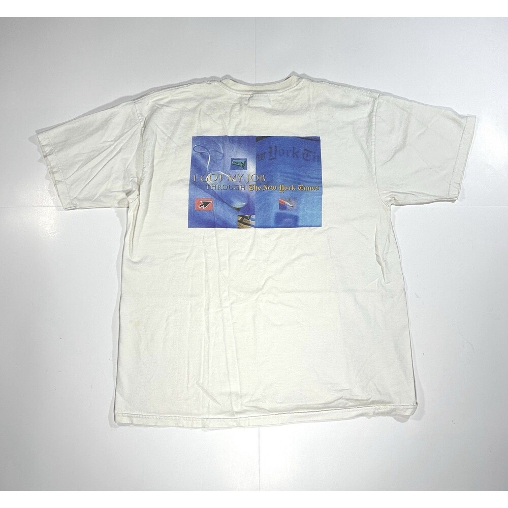 VTG 90s New York Times Job T-Shirt XL Newspaper Employment Journalism Distressed